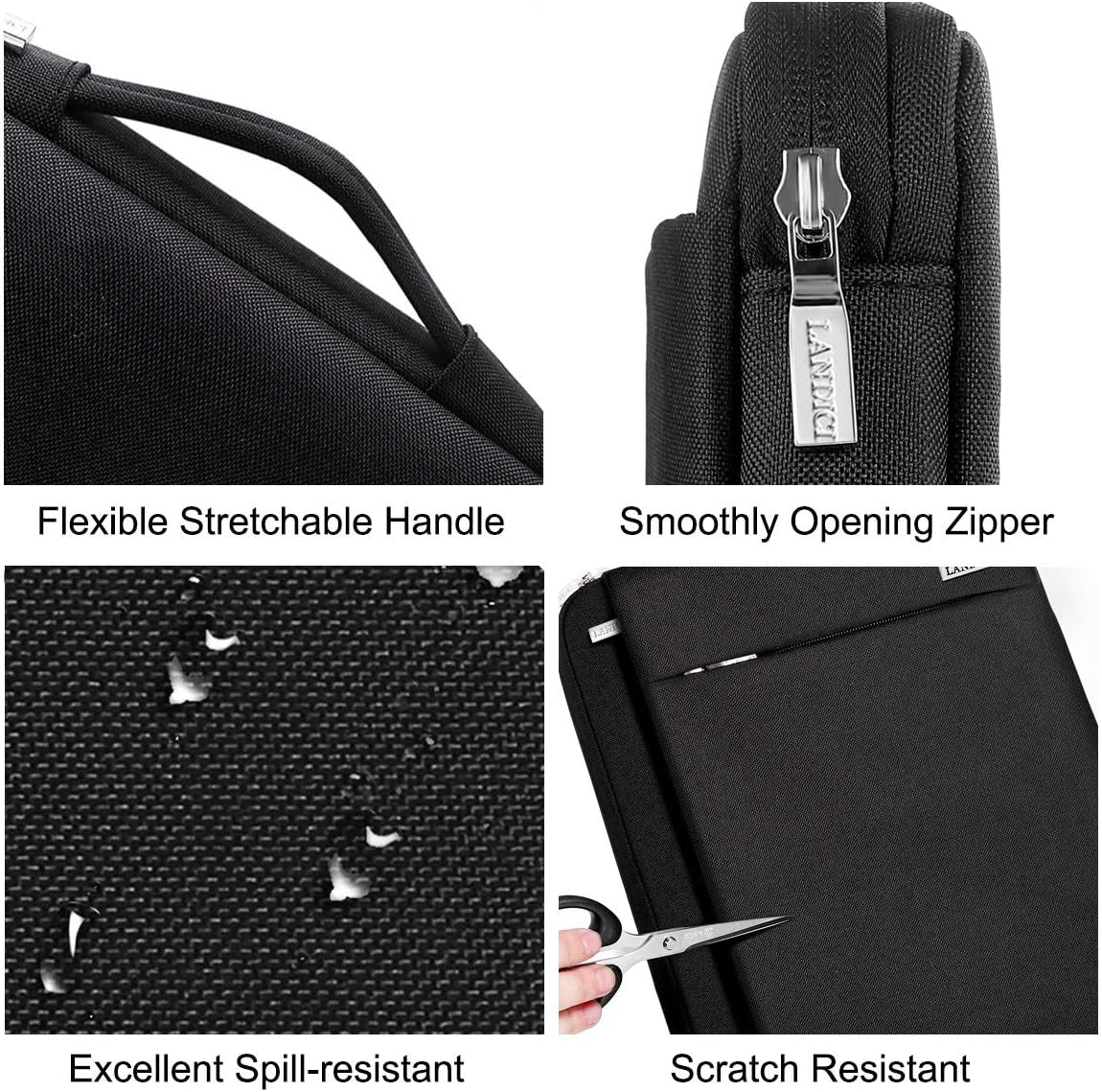 360° Protective Laptop Sleeve 11.6 Inch for Surface Pro 7 8 9/Laptop Go 2 3, Macbook Air 11, Small Computer Bag Carrying Case for 11-12 Inch Chromebook, Slim, Shockproof, Waterproof, Black