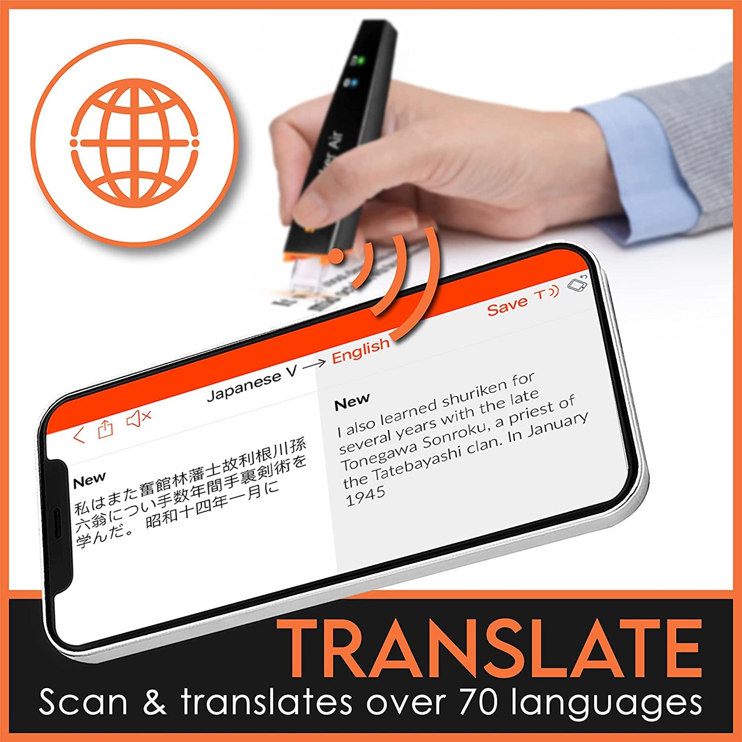 Air Reading Pen & Pen Scanner | Translator Pen for Dyslexia, Students & Professionals - Compatible with Mac, Windows, Ios & Android