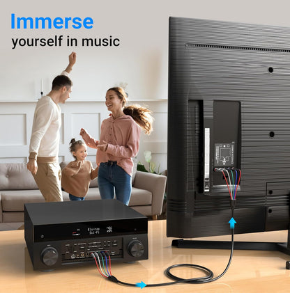 25FT Component Video and Audio Cable (RCA-5) - Supports 1080i, Compatible with DVD Players, VCRs, Camcorders, and Projectors