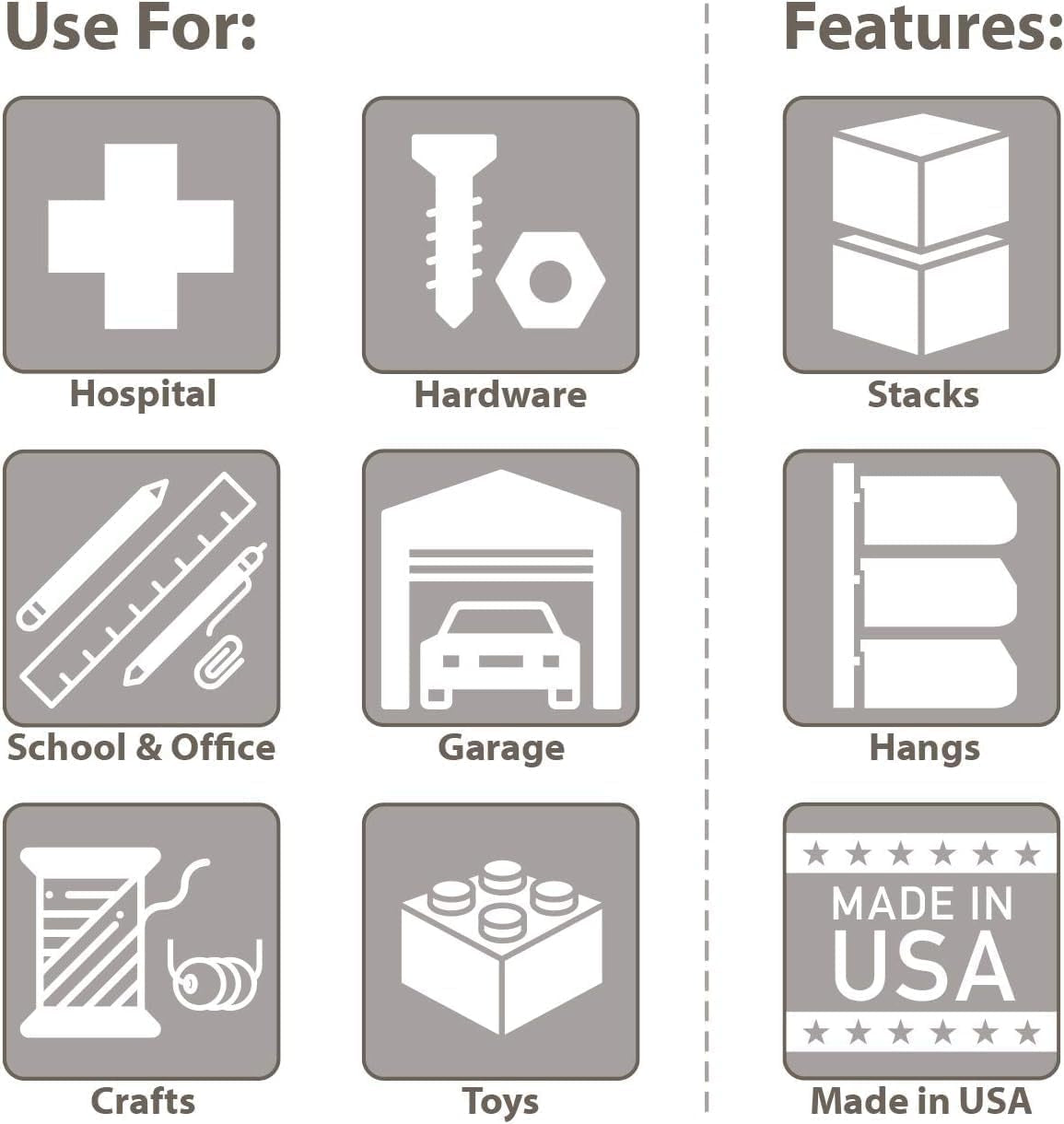 30220 Akrobins Plastic Storage Bins, Space-Saving Stackable Bins for Garage, Pantry, Craft Organization, 7" X 4" X 3", Red, 24-Pack