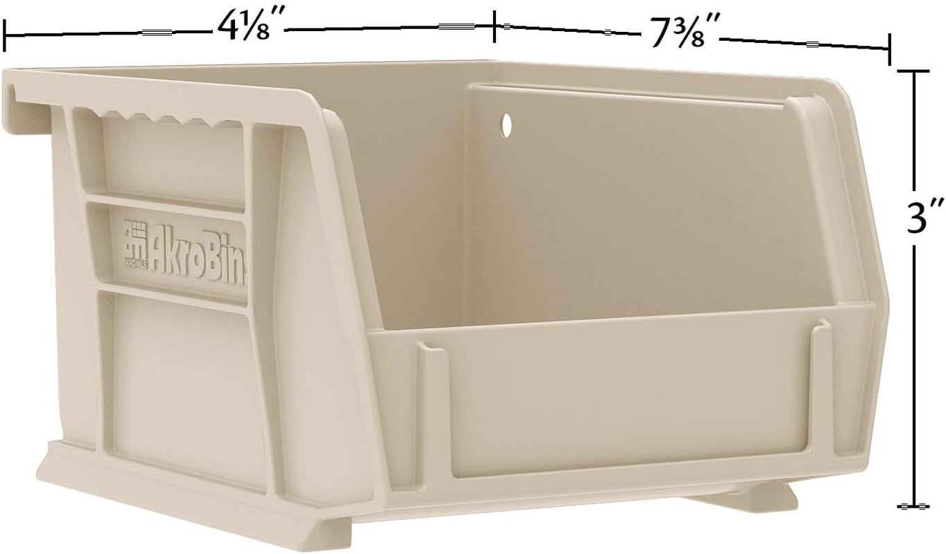 30220 Akrobins Plastic Storage Bins, Space-Saving Stackable Bins for Garage, Pantry, Craft Organization, 7" X 4" X 3", Red, 24-Pack